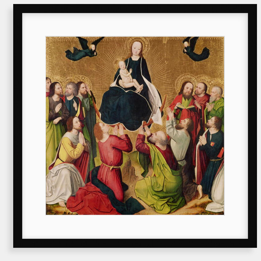 The Virgin in Glory with the Apostles, central panel of a triptych, late 15th century by Master of the Lyversberg Passion