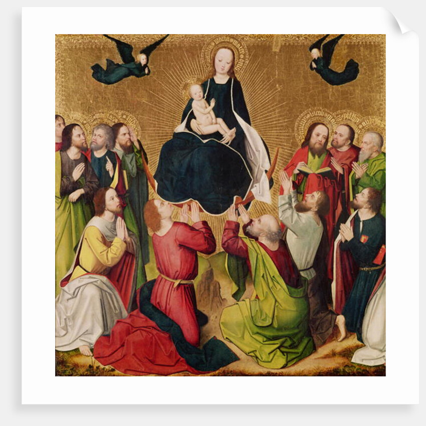 The Virgin in Glory with the Apostles, central panel of a triptych, late 15th century by Master of the Lyversberg Passion