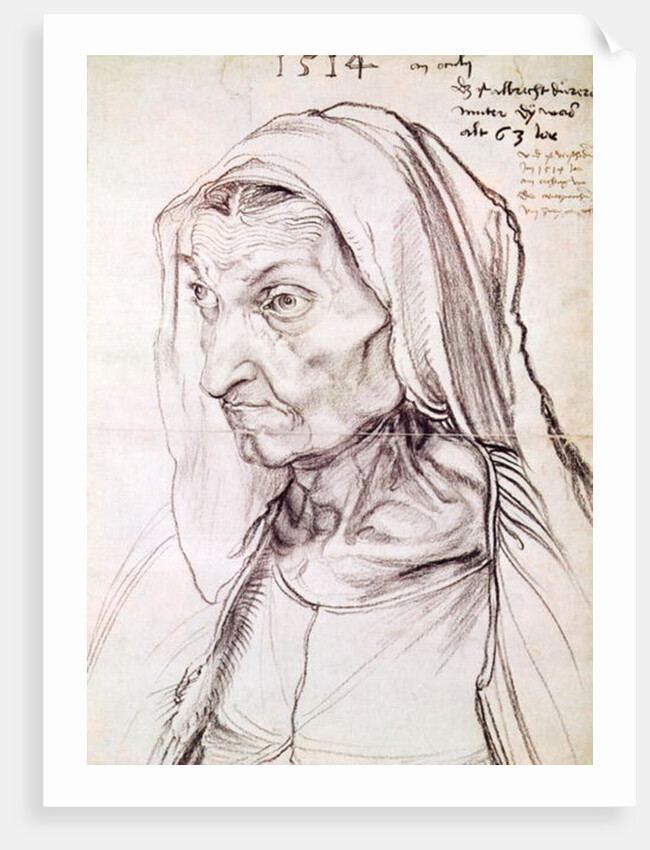 Portrait of the artist's mother, 1514 by Albrecht Dürer or Duerer
