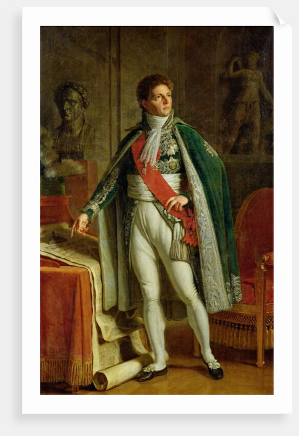 Louis Alexandre Berthier Showing a Map of the Forest of Fontainebleau, 1808 by Jacques Augustin Catherine Pajou