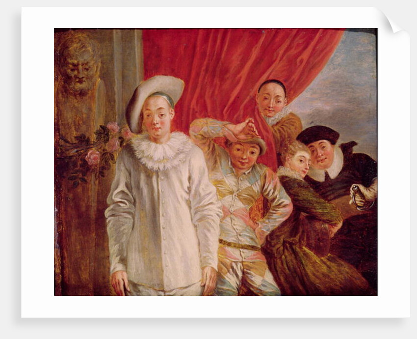 Actors of the Italian Comedy, 18th century by Jean Antoine Watteau