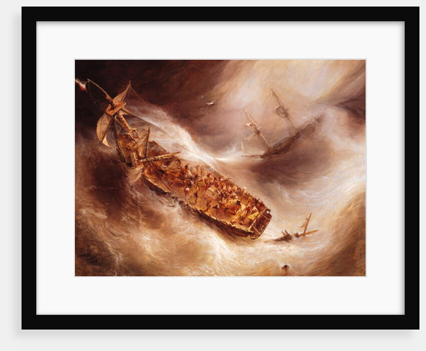 The Act of Sacrifice made by Captain Desse towards the Dutch ship 'Columbus', 1829 by Jean Antoine Theodore Gudin