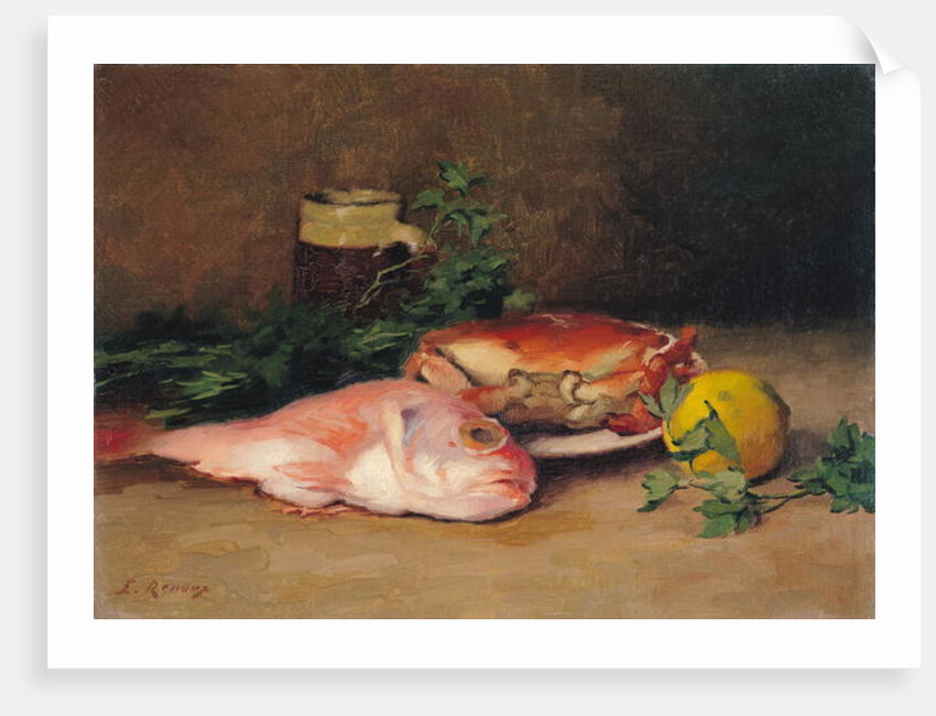Crab and Red Mullet by Jules Ernest Renoux