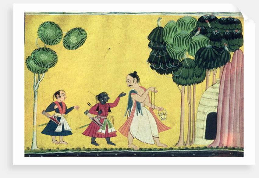 Rama and Lakshmana accompanied by Visvamitra by Indian School