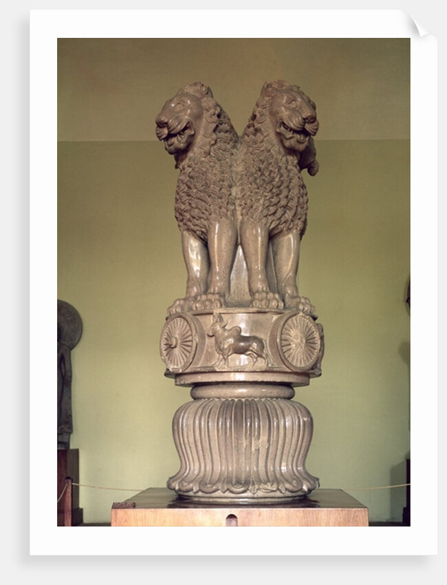 Lion capital from the Pillar of Emperor Ashoka 273-236 BC by Indian