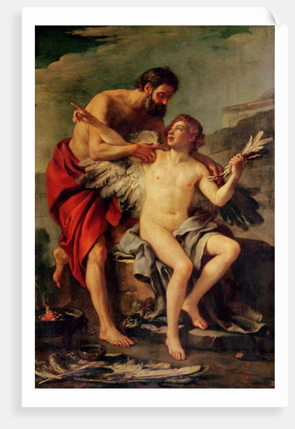 Daedalus Attaching Icarus' Wings, c.1754 by Joseph-Marie the Elder Vien