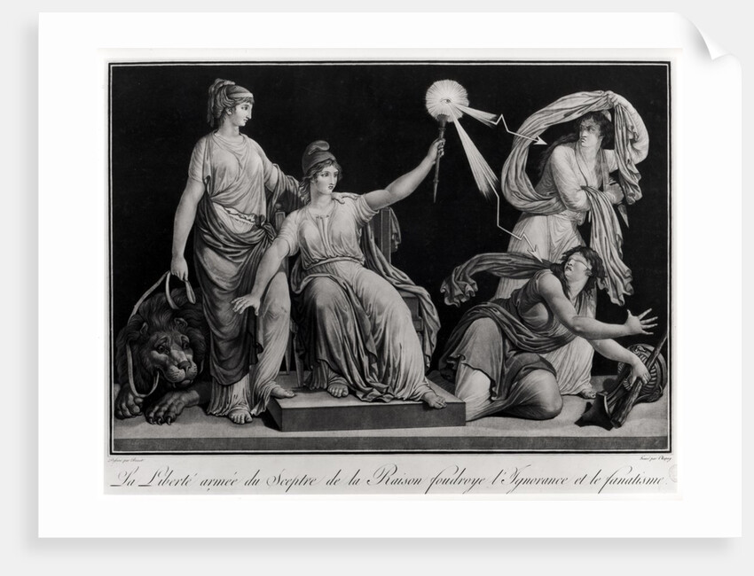 Liberty armed with the sceptre of reason striking down Ignorance and Fanaticism, 1793 by Simon Louis (after) Boizot