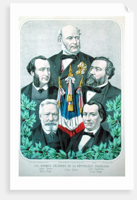 Famous Men of the French Republic: Jules Ferry Jules Grevy Leon Gambetta Victor Hugo and Louis Blanc 1873 by French School