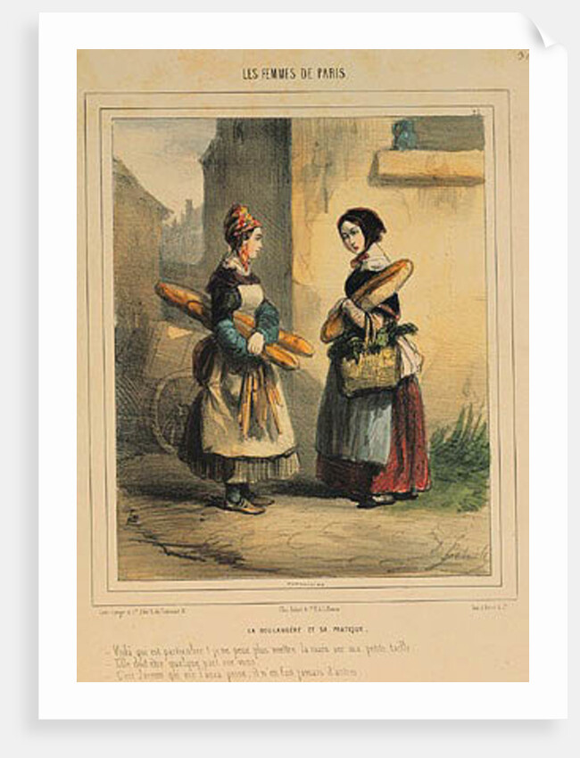 The Baker's Art, plate number 27 from the 'Les Femmes de Paris' series, 1841-42 by Alfred Andre Geniole