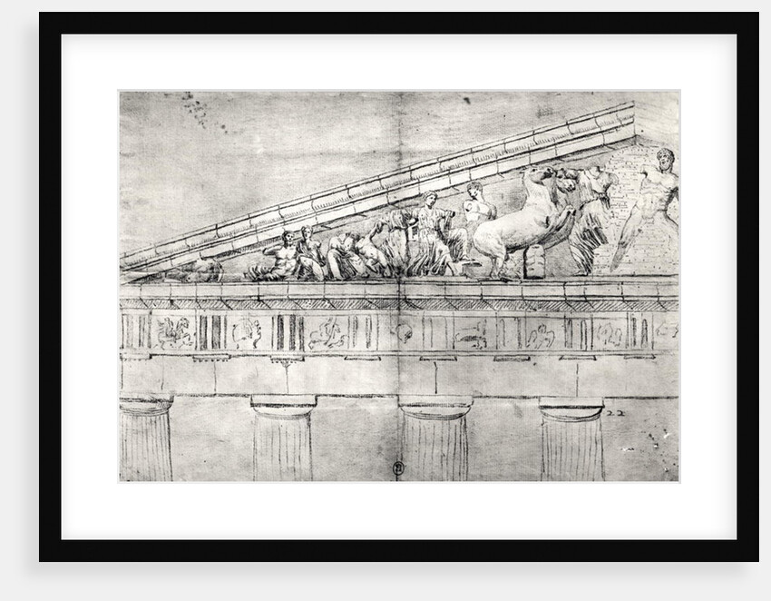 Study of a pediment from the Parthenon by Jacques Carrey