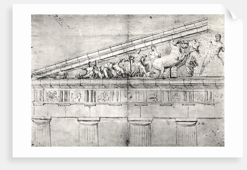 Study of a pediment from the Parthenon by Jacques Carrey