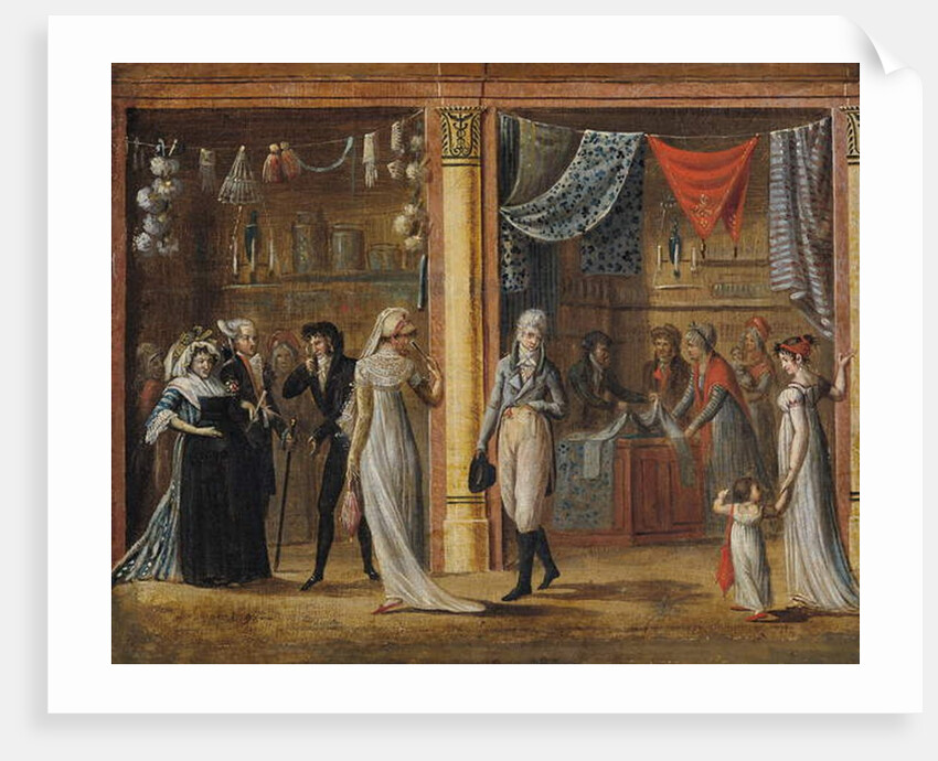 The Gallery of the Palais Royal, after a painting by Jean Francois Bosio 1798 by Philibert Louis Debucourt