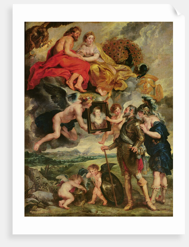 The Medici Cycle: Henri IV Receiving the Portrait of Marie de Medici 1621-25 by Peter Paul Rubens