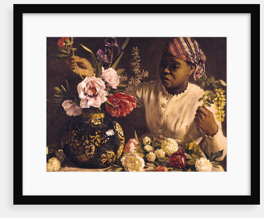 Negress with Peonies, 1870 by Jean Frederic Bazille
