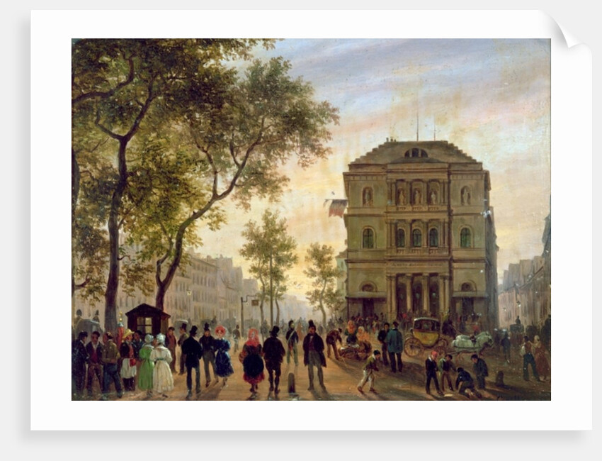 Boulevard Saint-Martin and the Theatre de l'Ambigu, 1830 by Giuseppe Canella