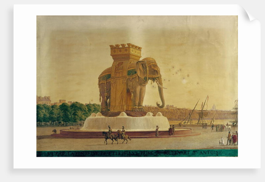 View of the Elephant Fountain at the Place de la Bastille, c.1805-1810 by Jean Antoine Alavoine