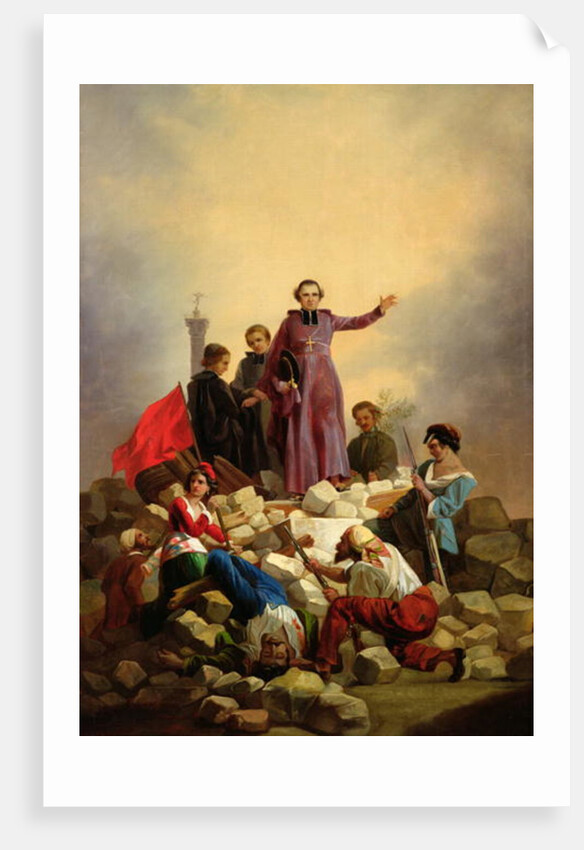 Archbishop Affre on the Barricades, 1848 by Joseph Felon