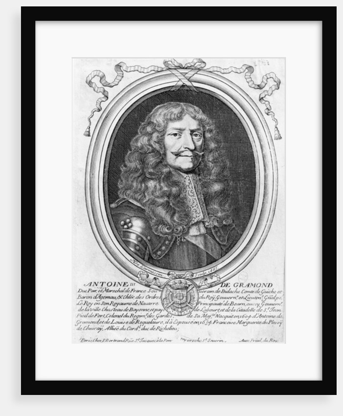 Portrait of Antoine III de Gramont 1665 by de Larmessin