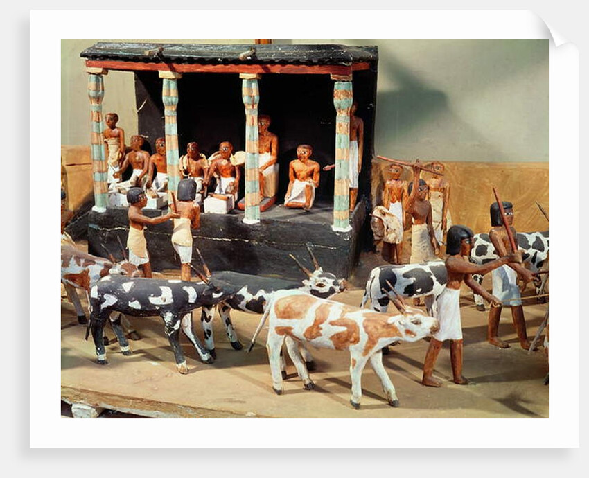 Funerary model of a census of livestock by Egyptian 6th Dynasty