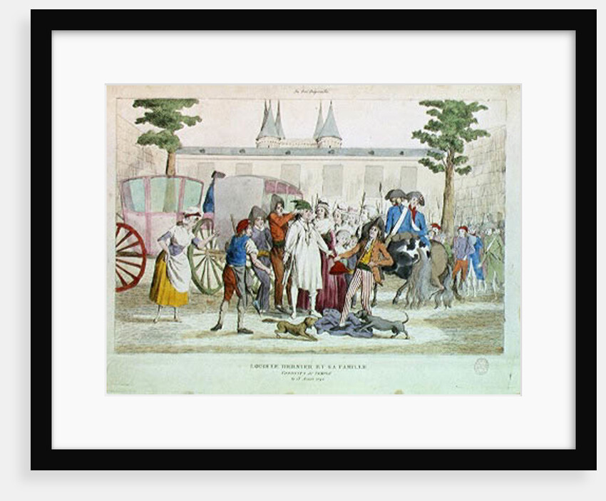 Louis XVI and his family taken to the Temple, 13th August 1792 by French School