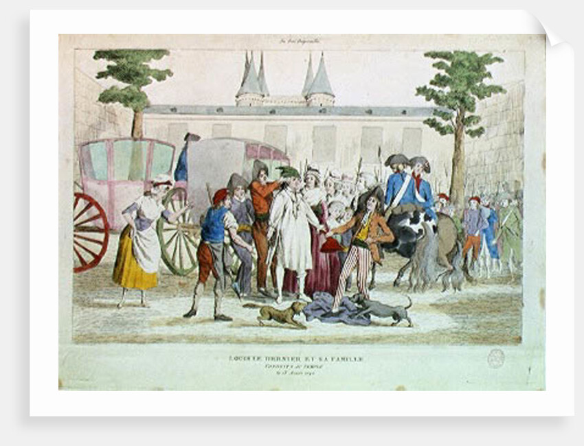 Louis XVI and his family taken to the Temple, 13th August 1792 by French School