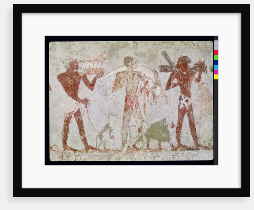 Kushites carrying tributes of gold, ivory and animal skins by Egyptian 18th Dynasty