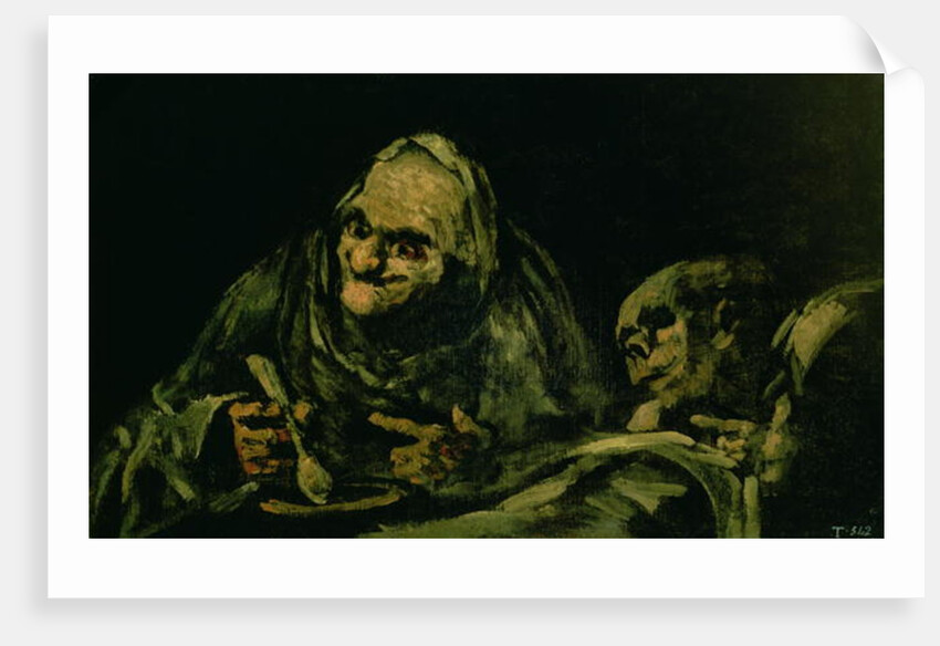 Two Old Men Eating, one of the 'Black Paintings', 1819-23 by Francisco Jose de Goya y Lucientes