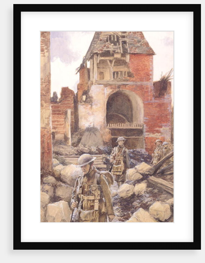 British Soldiers in the Ruins of Peronne, 1917 by Francois Flameng