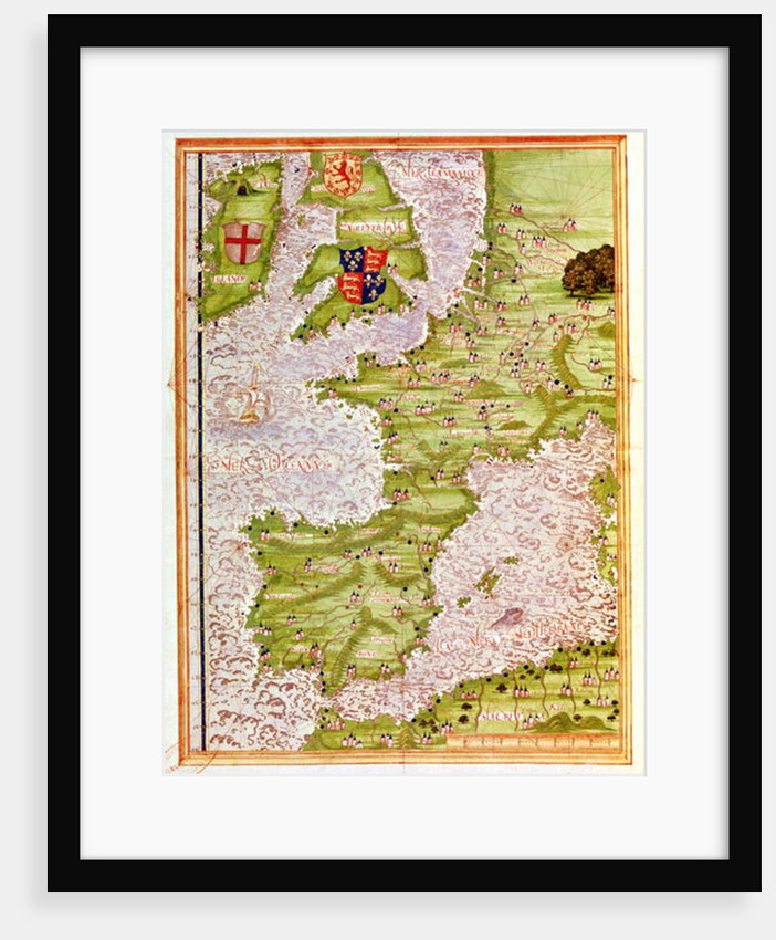 Fol.9v Map of Western Europe by Guillaume Le Testu