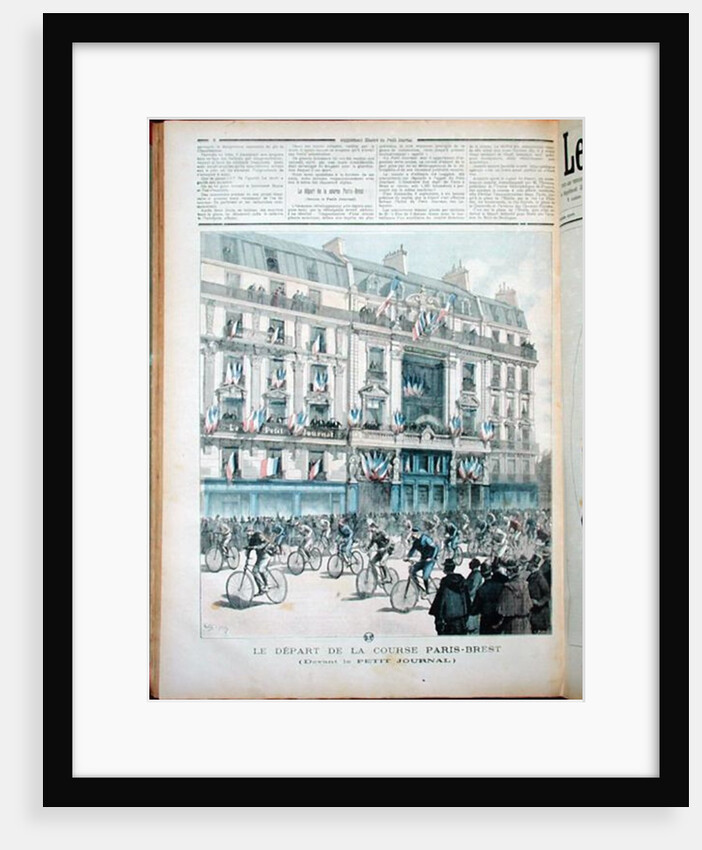 The start of the Paris-Brest bicycle race in front of the offices of 'Le Petit Journal' by Fortune Louis Meaulle