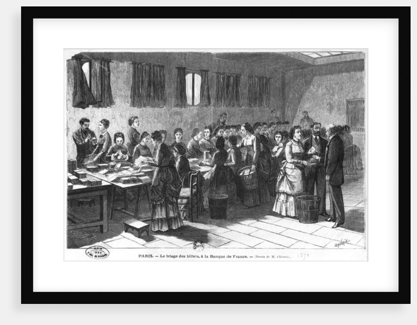 Sorting out the banknotes at the Paris Bank of France by Claverie
