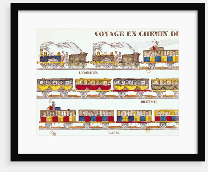 Rail Travel in 1845 by French School