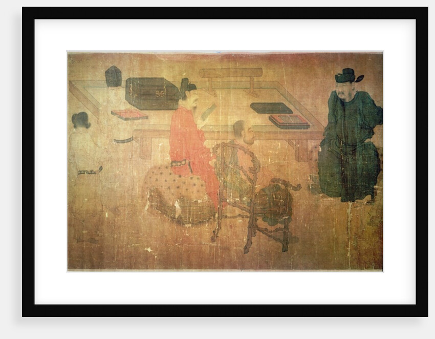Three Well-Read Men from Lieou-Li T'ang in Conversation by (after) Zhou Wenju