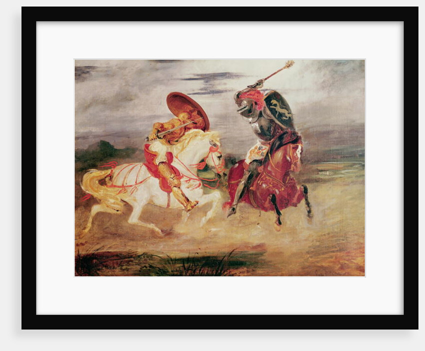 Two Knights Fighting in a Landscape, c.1824 by Ferdinand Victor Eugene Delacroix