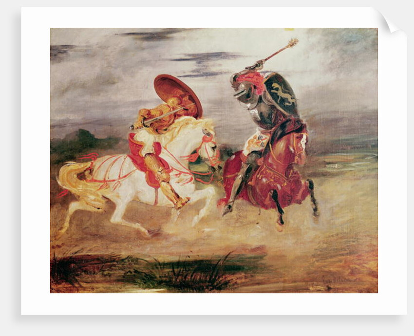 Two Knights Fighting in a Landscape, c.1824 by Ferdinand Victor Eugene Delacroix