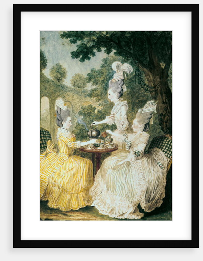 La Marquise de Montesson, La Marquise de Crest and la Comtesse de Damas drinking tea by Louis Carrogis Carmontelle