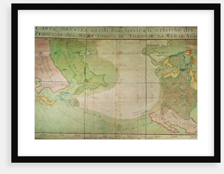 Map of New Discoveries in the North of the South Sea, East of Siberia and West of New France, 1731 by Guillaume Delisle