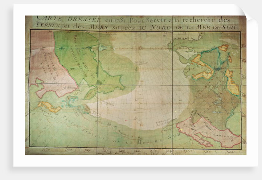 Map of New Discoveries in the North of the South Sea, East of Siberia and West of New France, 1731 by Guillaume Delisle