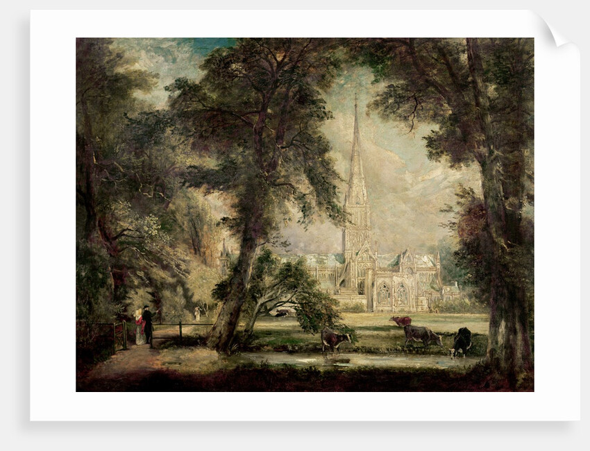 Salisbury Cathedral from the Bishop's Grounds, c.1822-23 by Anonymous