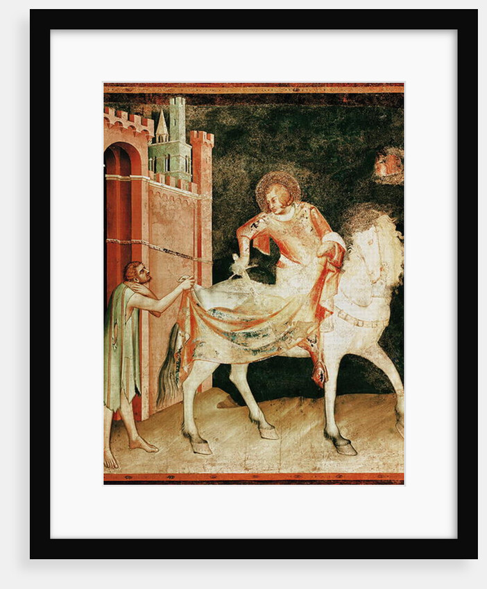 St. Martin sharing his cloak with the beggar by Simone Martini
