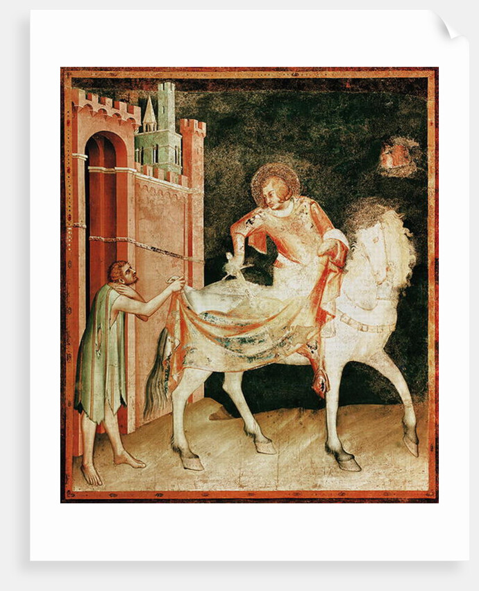 St. Martin sharing his cloak with the beggar by Simone Martini