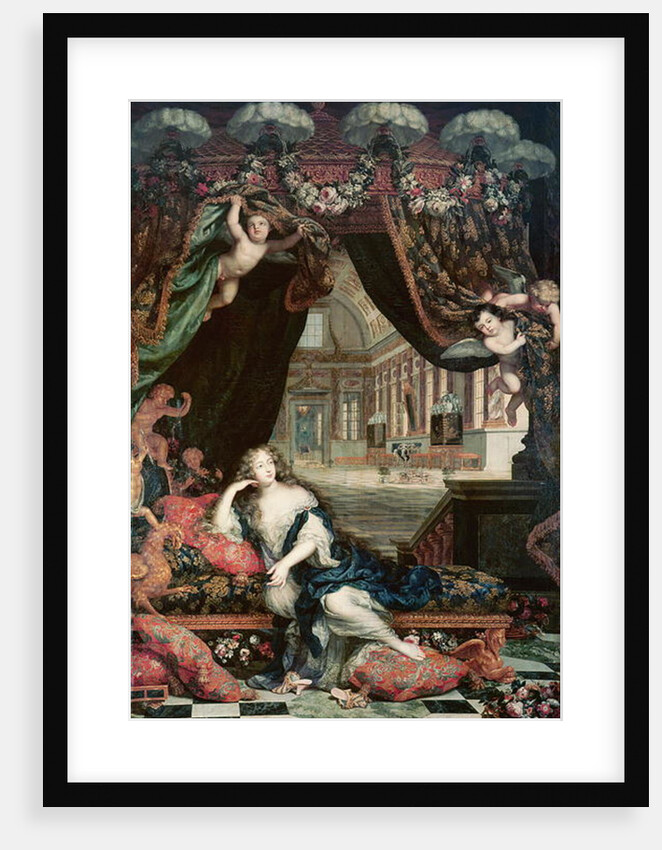 Portrait of Madame de Montespan reclining in front of gallery of the Chateau de Clagny by Henri Gascard