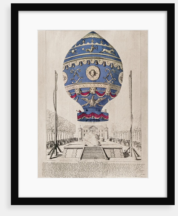 The Montgolfier Brothers' Balloon Experiment at the Chateau de la Muette, 21st November, 1783 by French School