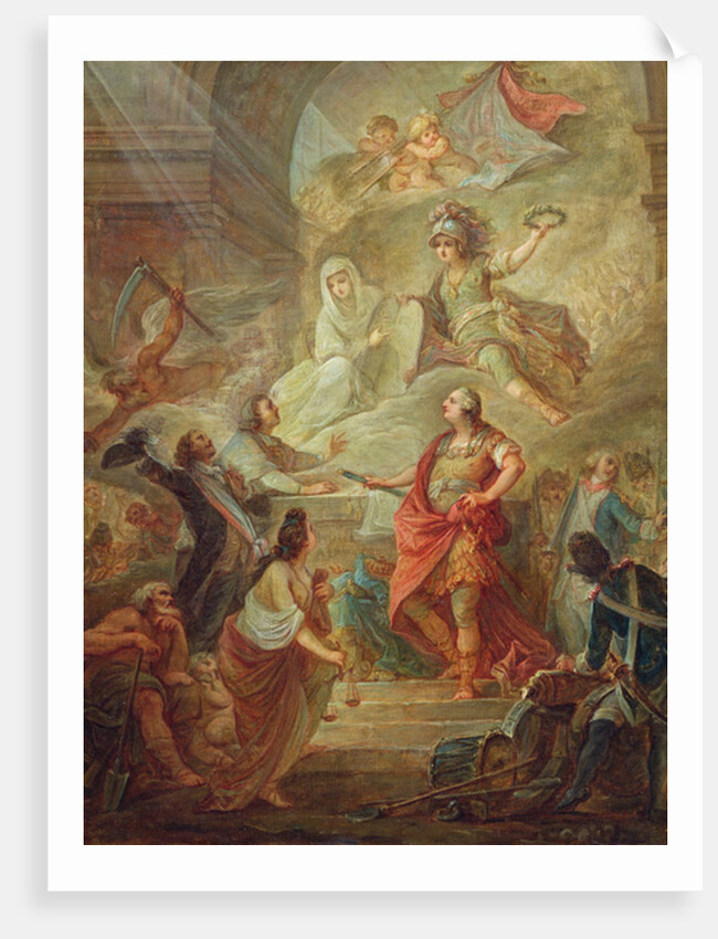 Louis XVI swearing loyalty to the constitution on the altar of the homeland by Nicolas Guy Brenet