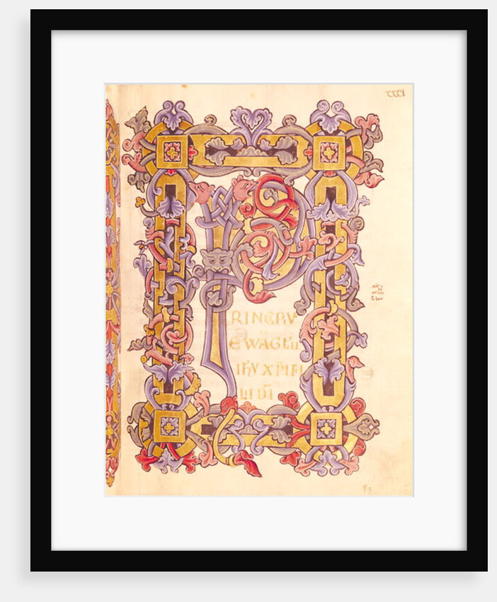 Ms 479 fol.32 Initial 'P' from 'Les Evangiles de l'Abbaye de Cysoing' by French School