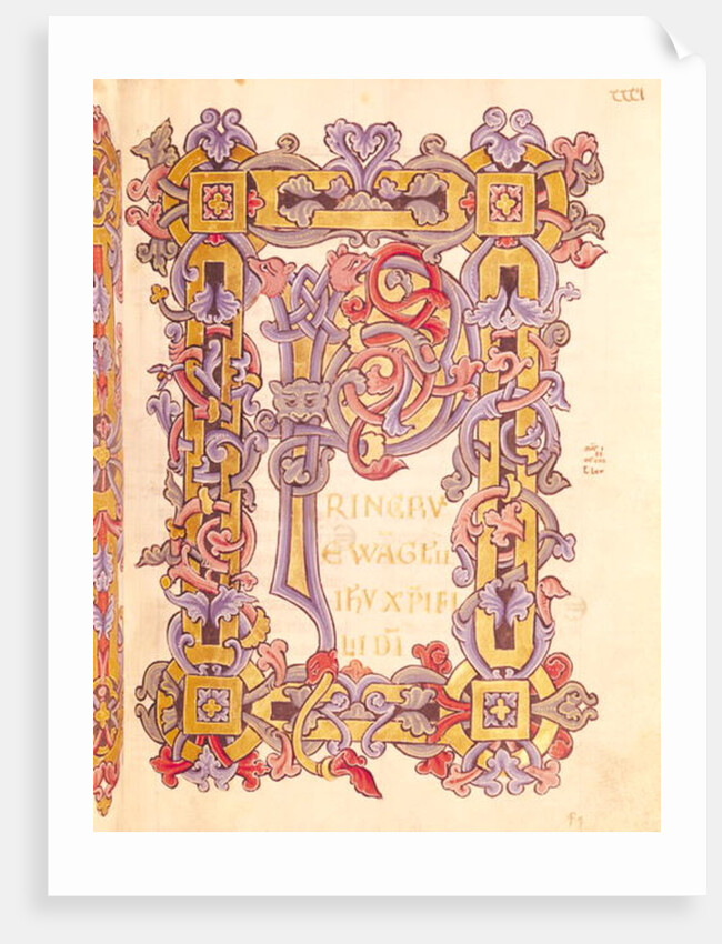 Ms 479 fol.32 Initial 'P' from 'Les Evangiles de l'Abbaye de Cysoing' by French School