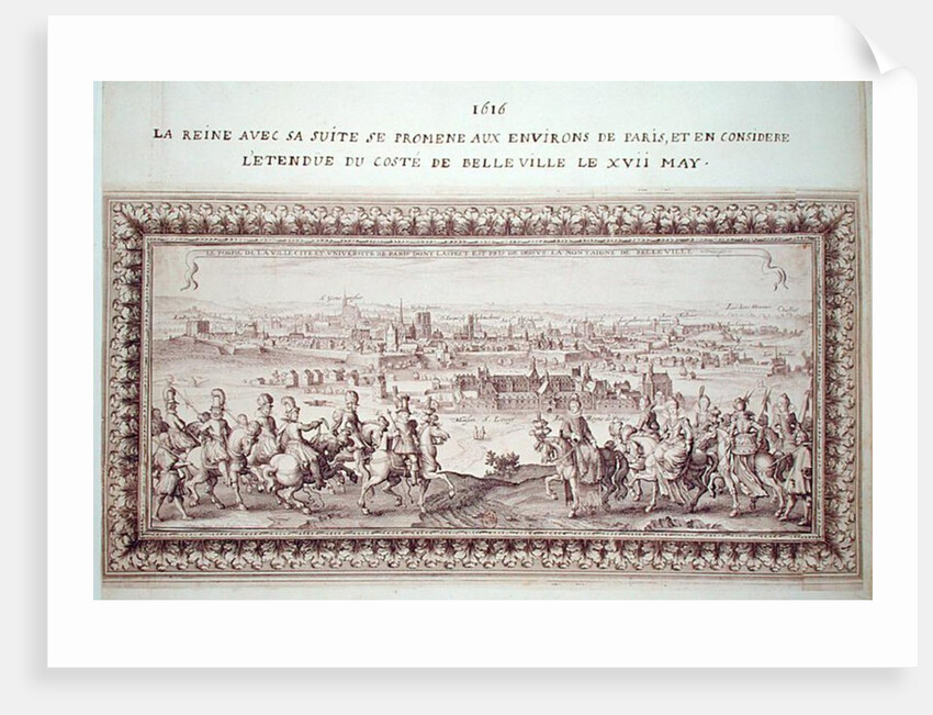 The Queen with her Entourage on the Outskirts of Paris, 17th May 1616 by Matthaus the Elder Merian