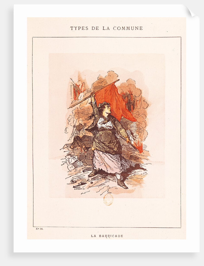 The Barricade, no.34 from 'Types de la Commune', 1871 by Lefman