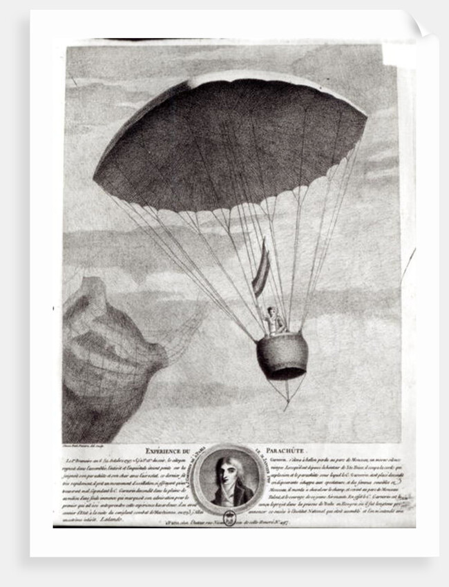 The First Parachute Descent by Andre Jacques Garnerin over Parc Monceau, 22nd October 1797 by Simon Petit