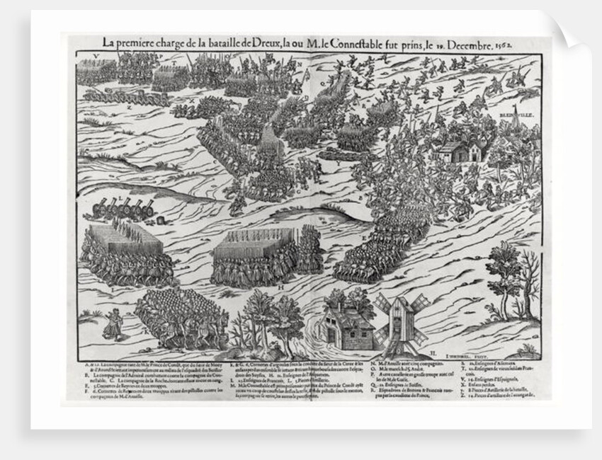 The Battle of Dreux, 19th December 1562 by J. J. & Tortorel J. Perrissin